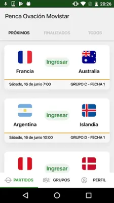 Penca Ovación Movistar android App screenshot 1